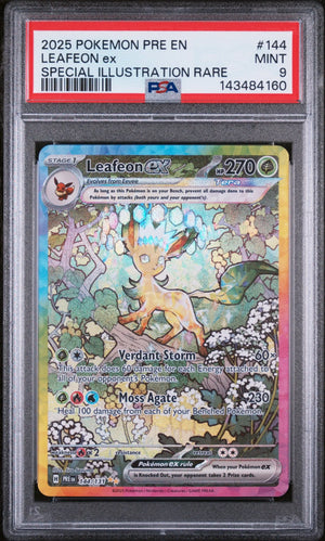 2025 Pokemon Prismatic Evol Leafeon EX Special Illustration Rare 144/131 PSA 9 