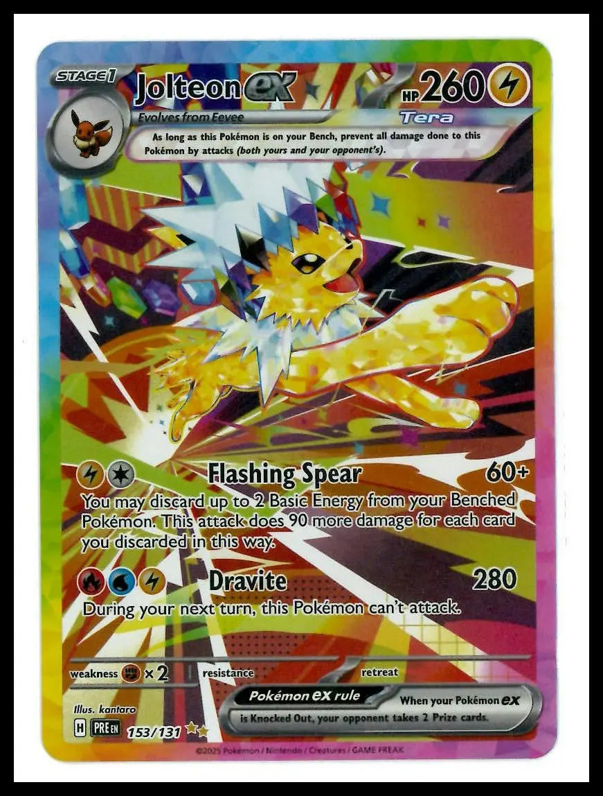 2025 Pokemon Prismatic Evolution Jolteon ex Secret Illustration Rare 153/131 