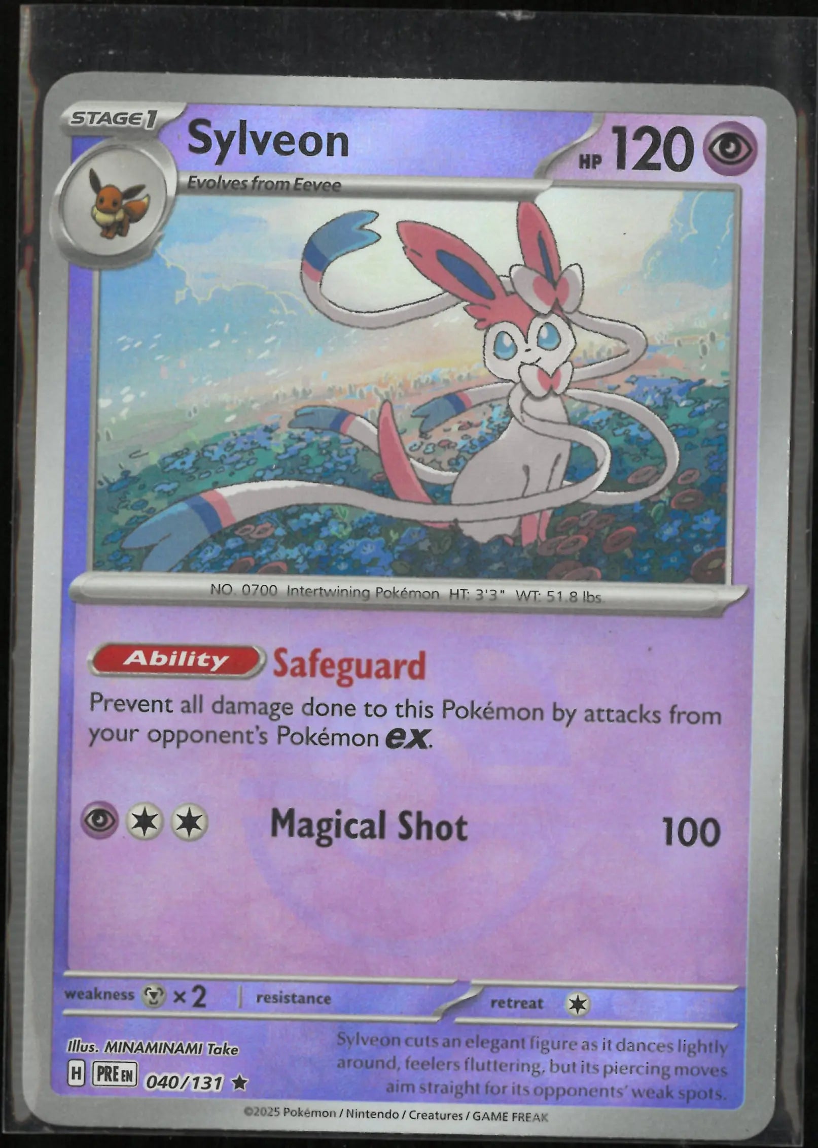 2025 Pokemon Prismatic Evolution Reverse Holo Master Ball Sylveon 40/131 