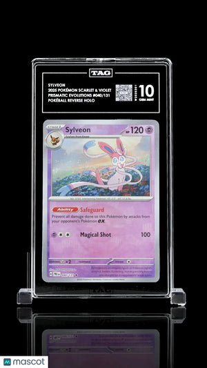 2025 Pokemon Prismatic Evolution Sylveon Poke Ball Reverse Holo 40/131 TAG 10 