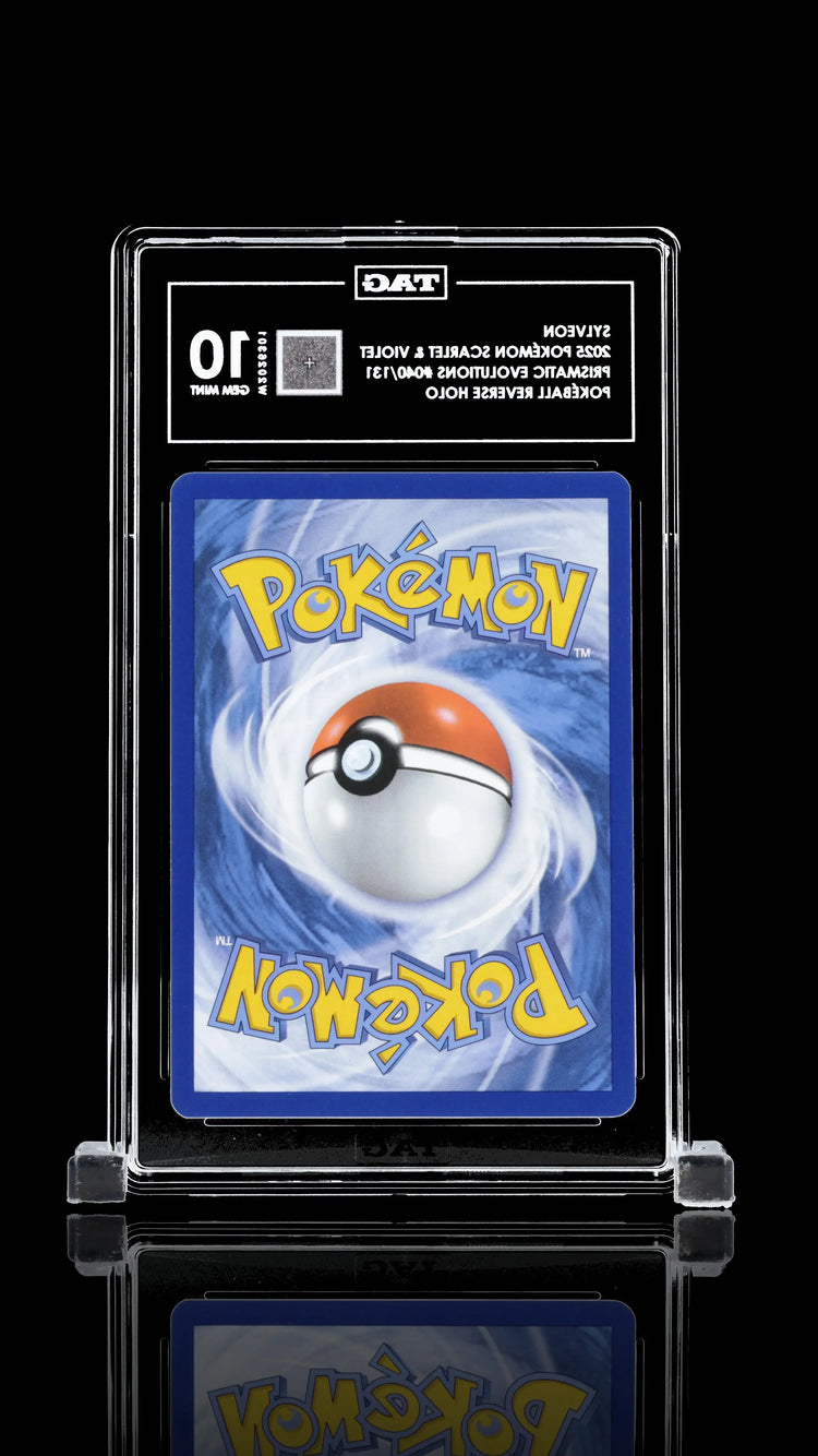 2025 Pokemon Prismatic Evolution Sylveon Poke Ball Reverse Holo 40/131 TAG 10 