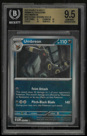 2025 Pokemon Prismatic Evolution Umbreon 059/131 Masterball Pattern BGS 9.5 