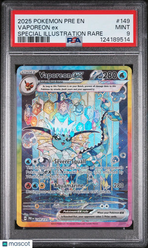 2025 Pokemon Prismatic Evolution Vaporeon EX Special Illustration  PSA 9 149/131 