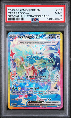 2025 Pokemon Prismatic Evolutions 169/131 Terapagos Ex SIR PSA 9 