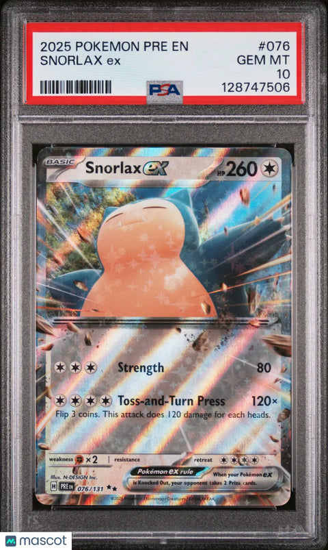 Buy 2025 Snorlax EX 076/131 PSA 10 - Prismatic Evolutions Buy 2025 Snorlax EX 076/131 PSA 10 - Prismatic Evolutions