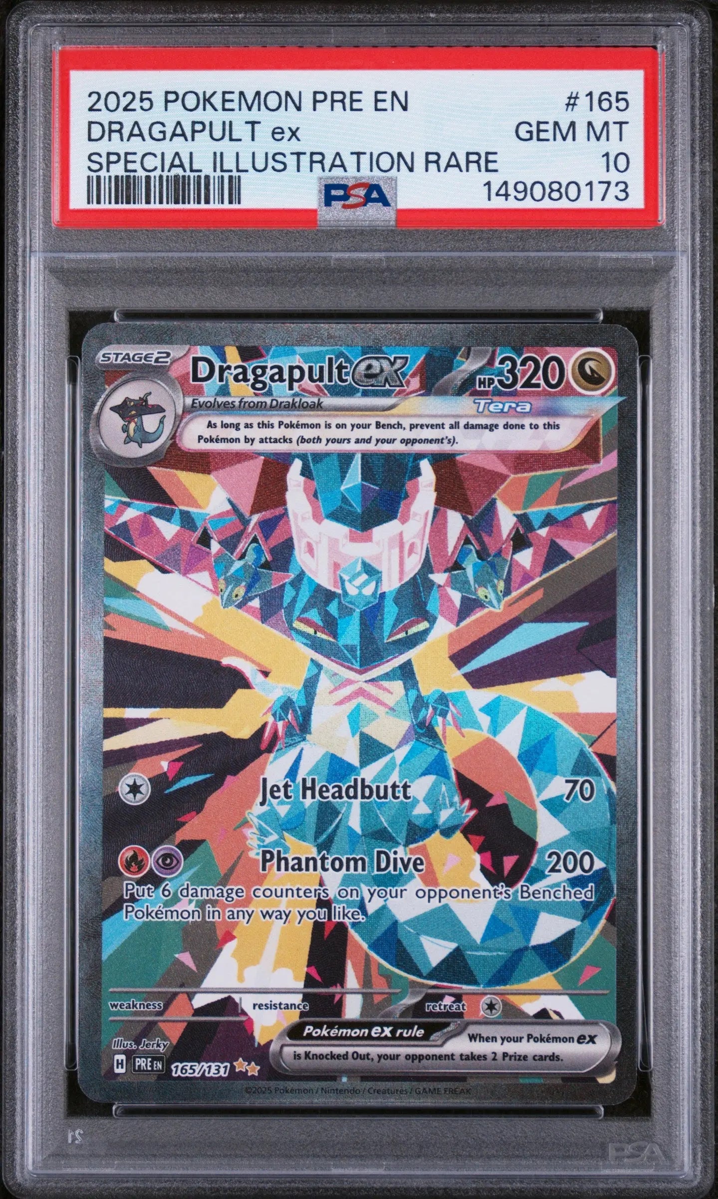 2025 Pokemon Prismatic Evolutions Dragapult EX SIR 165/131 PSA 10 