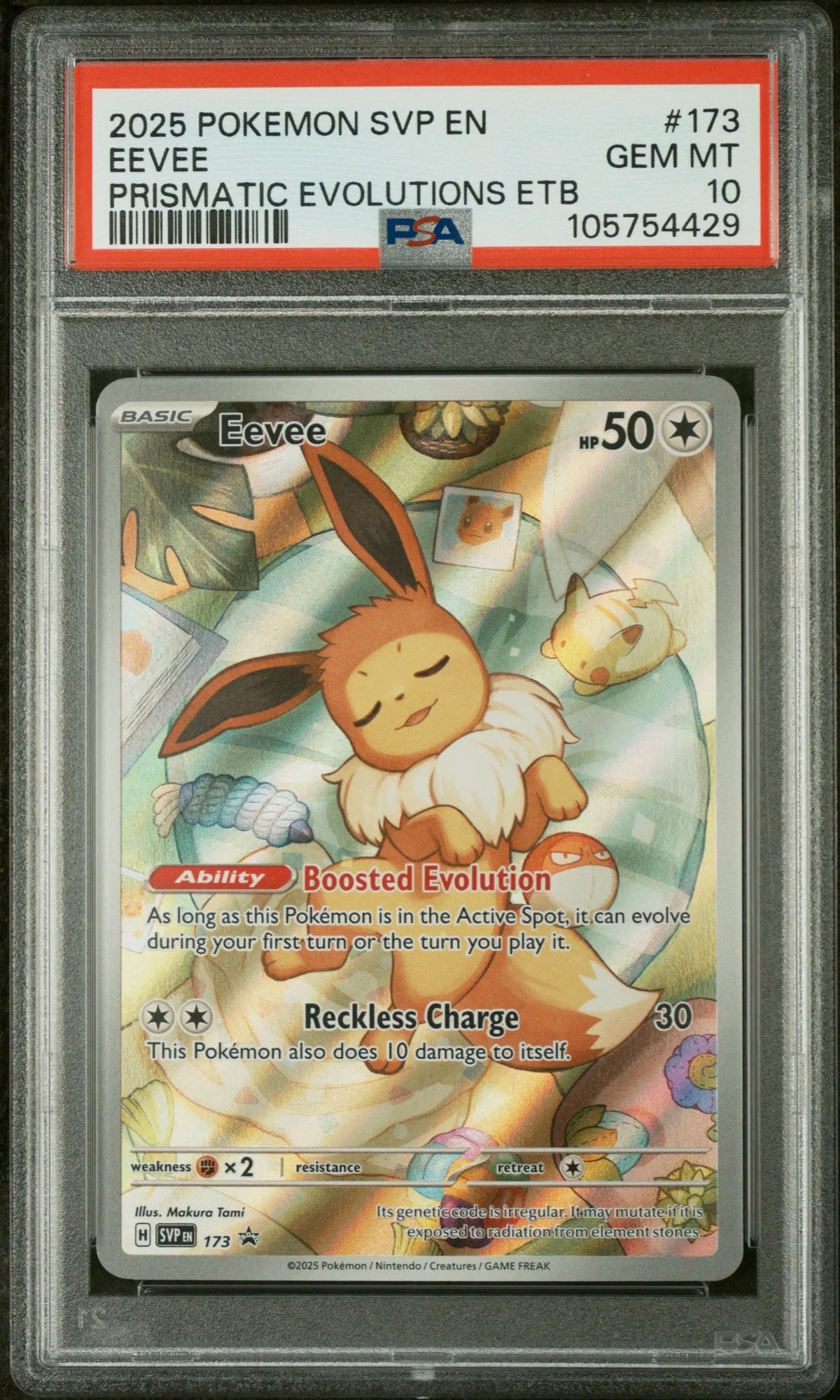 2025 Pokemon Prismatic Evolutions ETB Black Star Promo Eevee 173 PSA 10 