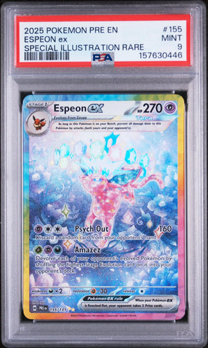 2025 Pokemon Prismatic Evolutions Espeon Ex SIR 155/131  PSA 9 