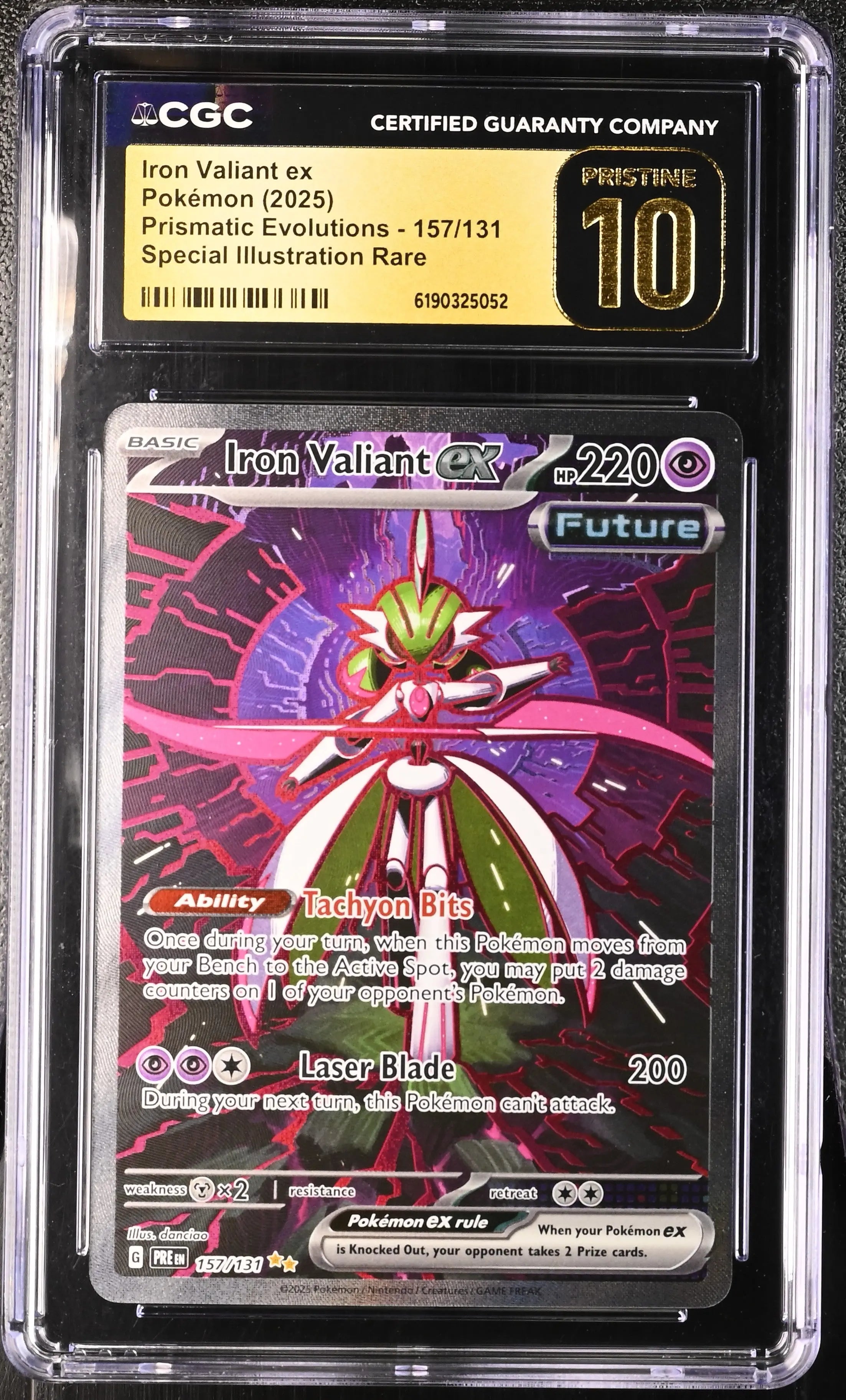 2025 Pokemon Prismatic Evolutions Iron Valiant ex SIR 157/131CGC 10 