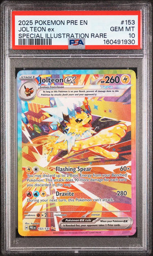 2025 Pokemon Prismatic Evolutions Jolteon ex SIR 153/131 PSA 10 