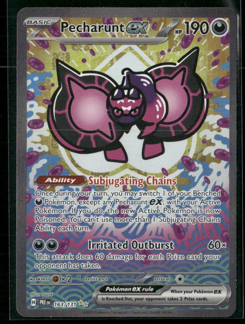 2025 Pokemon Prismatic Evolutions Special Illustration Rare Pecharunt ex 163/131 