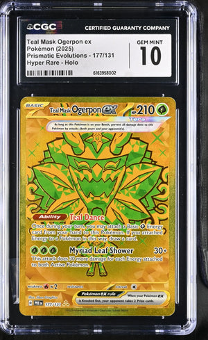 2025 Pokemon Prismatic Evolutions Teal Mask Ogerpon ex 177/131 SIR CGC 10 