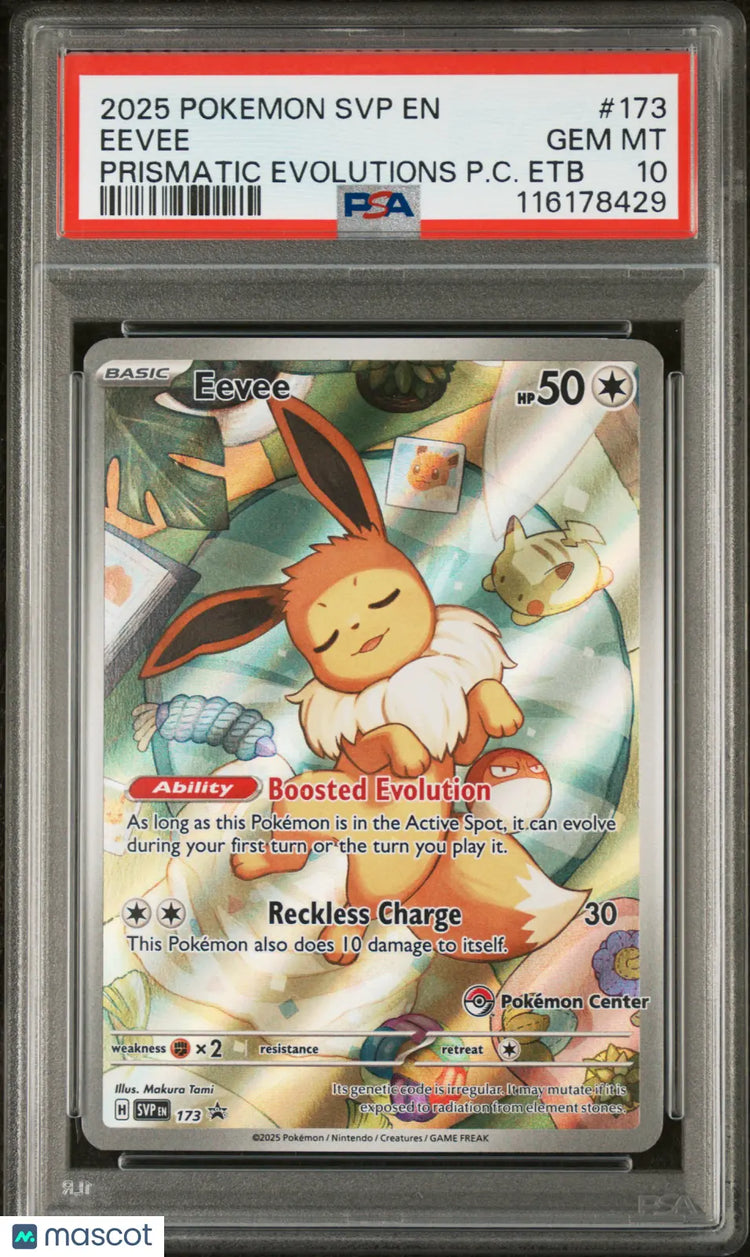 2025 Pokemon SV Black Star Promo Eevee #173 Prismatic Evolutions PC ETB PSA 10 