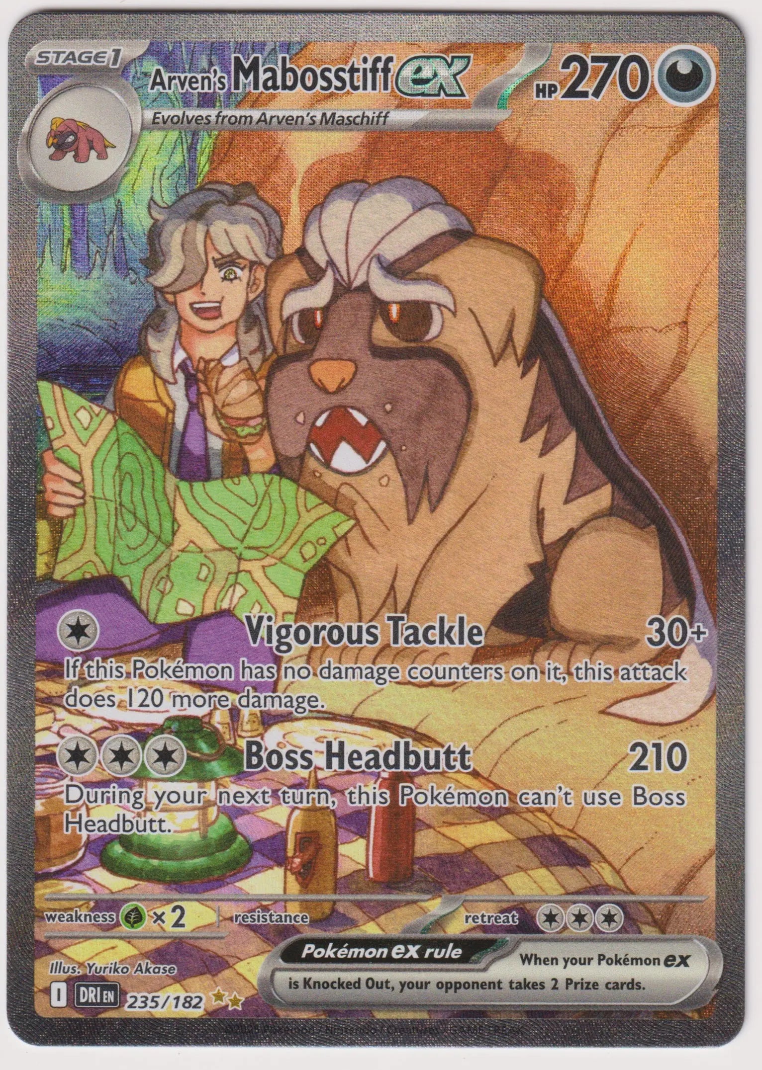 2025 Pokemon SV Destined Rivals Arven's Mabosstiff ex SIR 235/182 