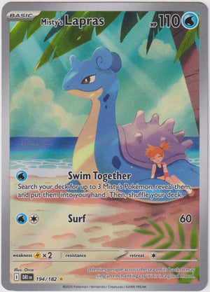 2025 Pokemon SV Destined Rivals Misty's Lapras Illustration Rare 194/182 