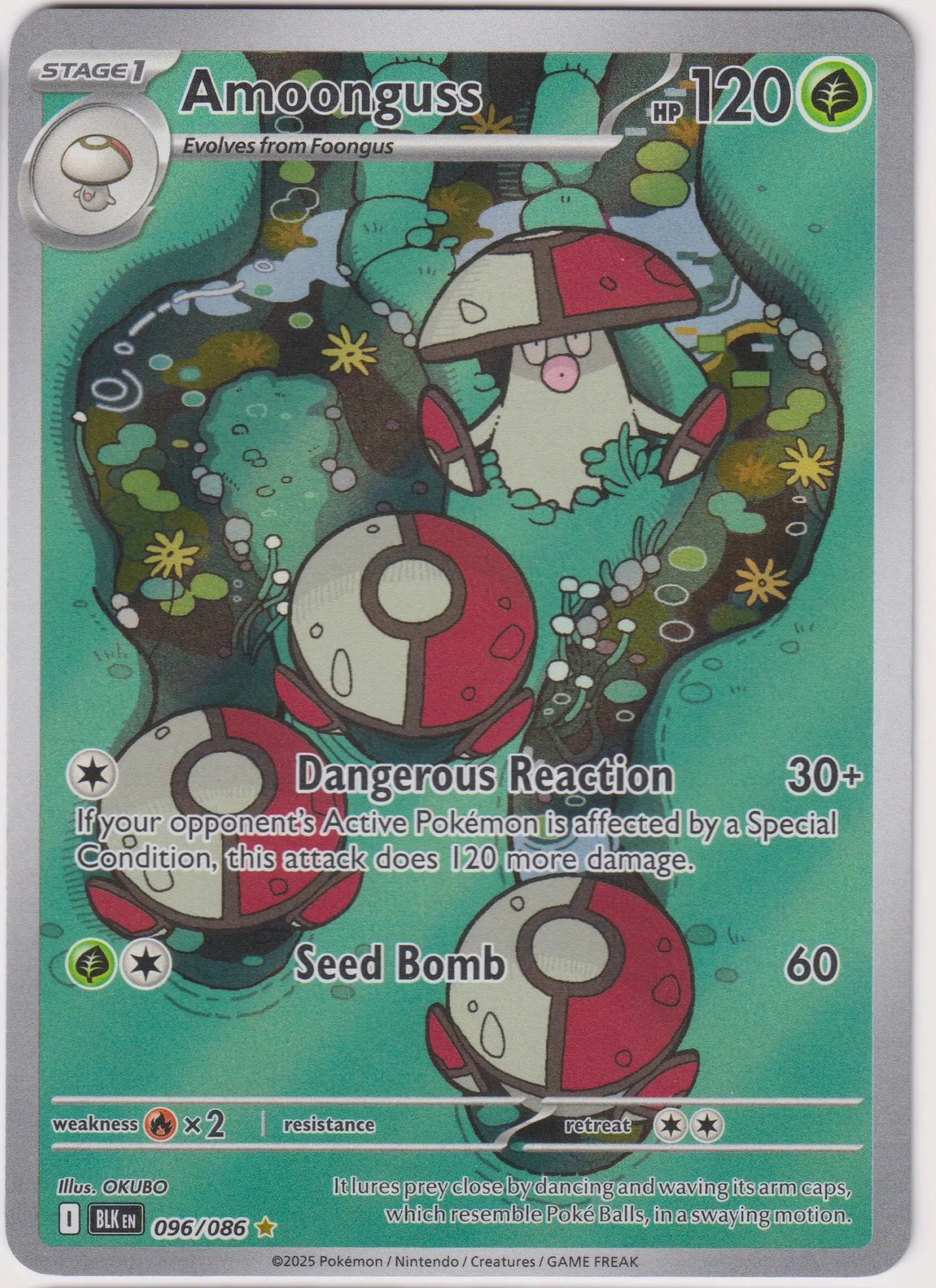 2025 Pokemon SV Scarlet & Violet Black Bolt Amoonguss Illustration Rare 096/086 