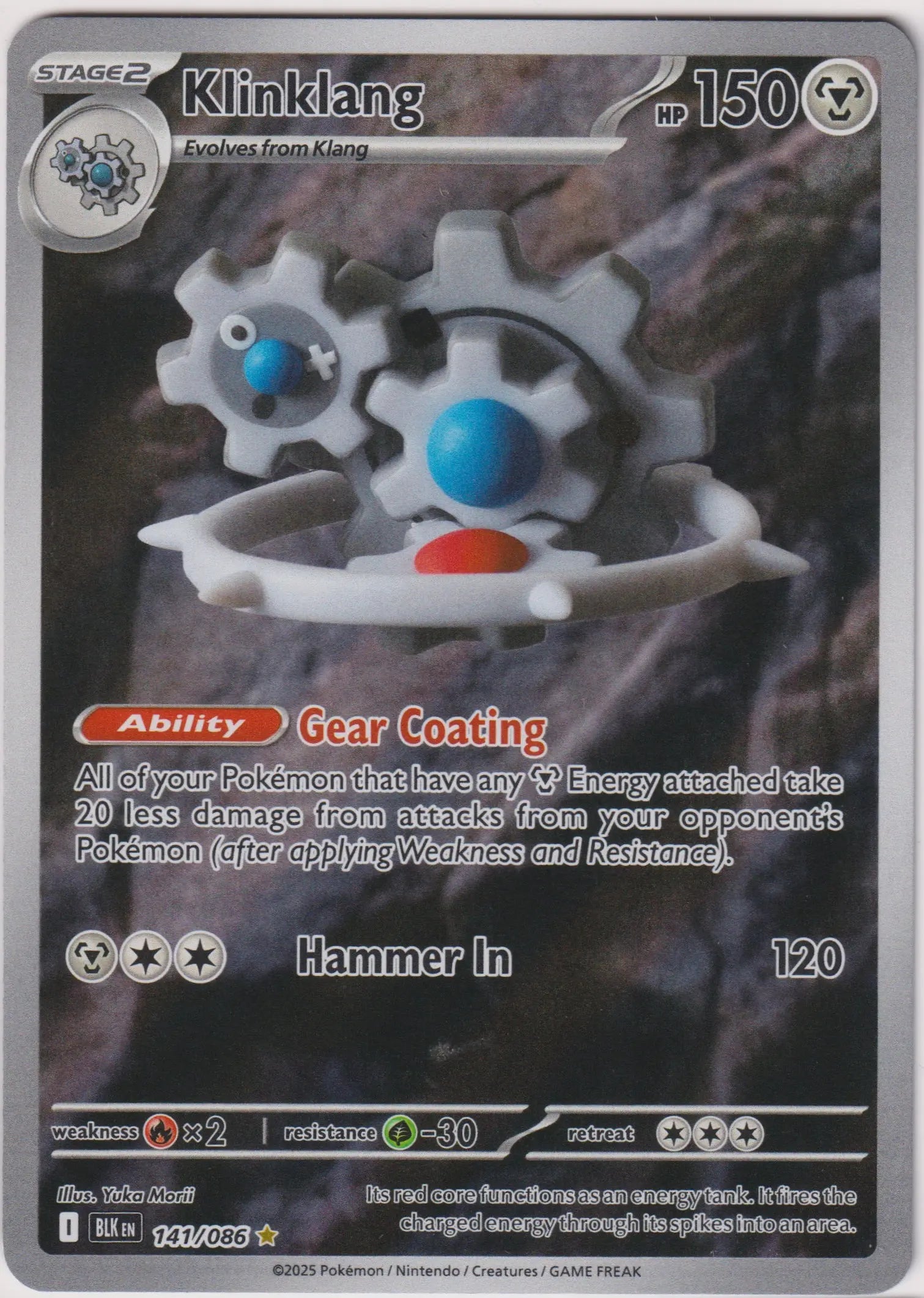 2025 Pokemon SV Scarlet & Violet Black Bolt Klinklang Illustration Rare 141/86 