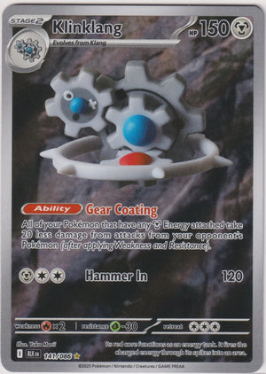 2025 Pokemon SV Scarlet & Violet Black Bolt Klinklang Illustration Rare 141/86 