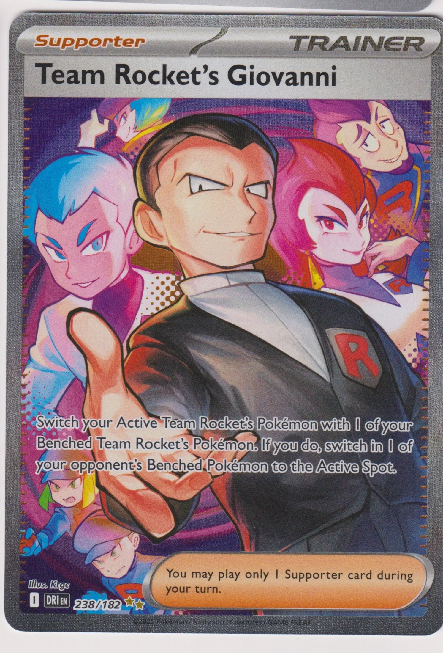 2025 Pokemon SV10 DRI Destined Rivals Team Rocket's Giovanni SIR 238/182 