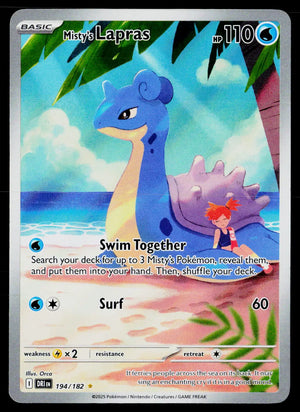 2025 Pokemon SV10 Destined Rivals #194/182 Misty's Lapras Illustration Rare 