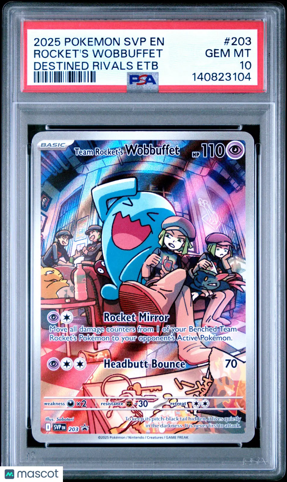 2025 Pokemon SVP EN Black Star Promo Rockets Wobbuffet Destined Rivals Etb PSA10 