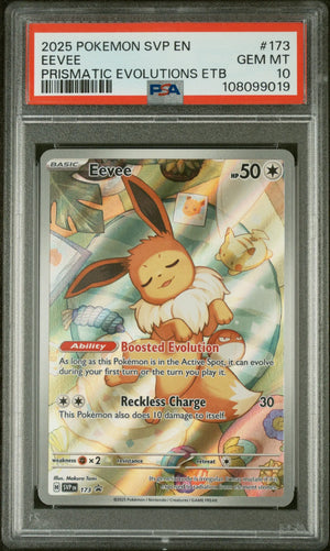 2025 Pokemon SVP EN-SV Black Star Promo Eevee Prismatic Evolution ETB PSA 10 