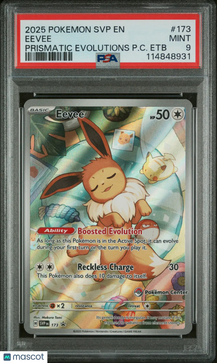 2025 Pokemon SVP EN-SV Black Star Promo Eevee  Prismatic Evolutions PC ETB PSA 9 