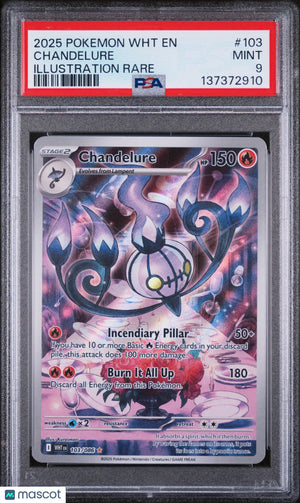 2025 Pokemon WHT EN-White Flare Chandelure Illustration Rare PSA 9 103/86 