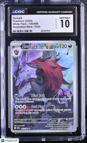 2025 Pokemon White Flare Illustration Rare Zoroark  143/086 CGC 10 