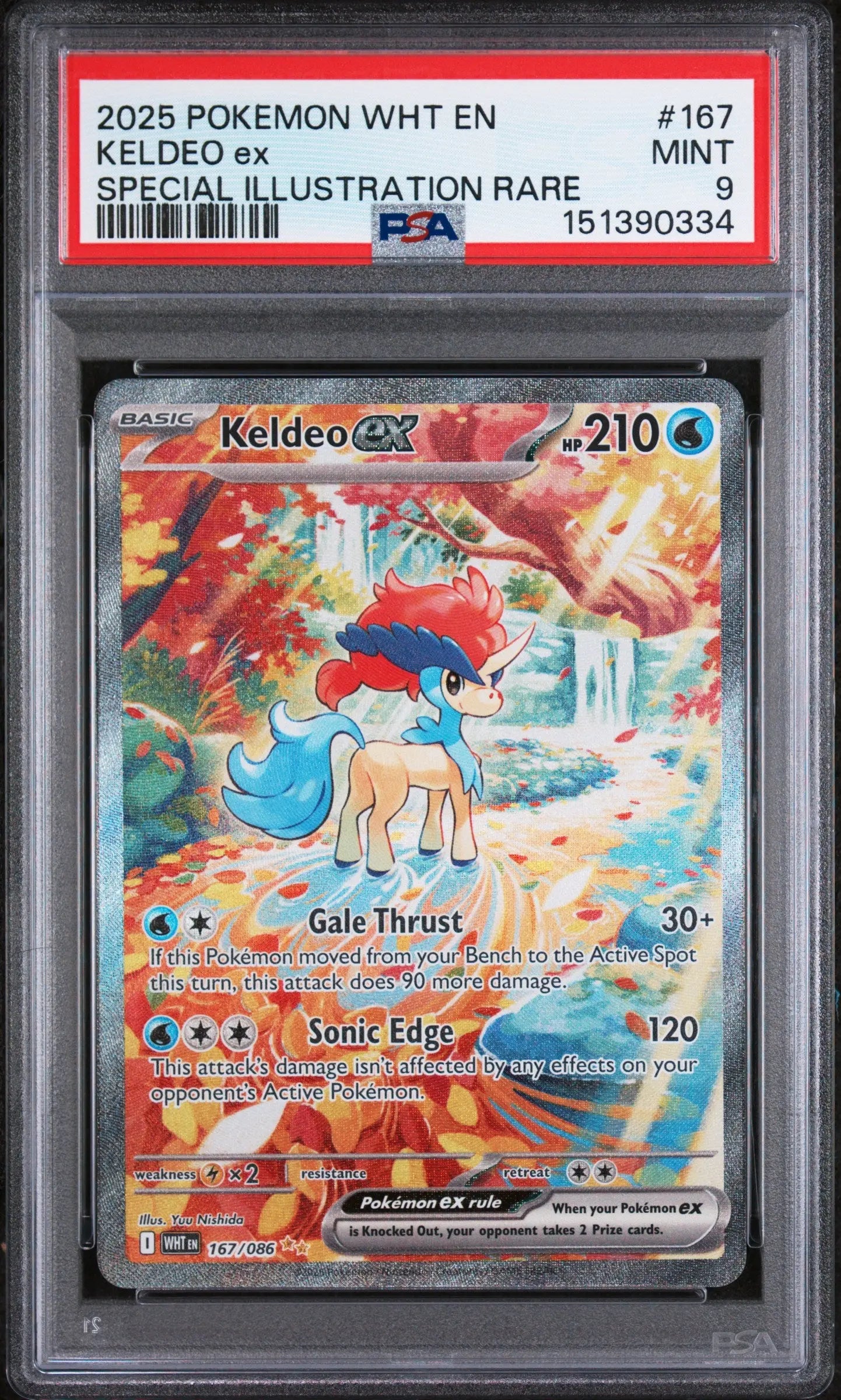 2025 Pokemon White Flare Keldeo Ex Special Illustration Rare 167/086 PSA 9 