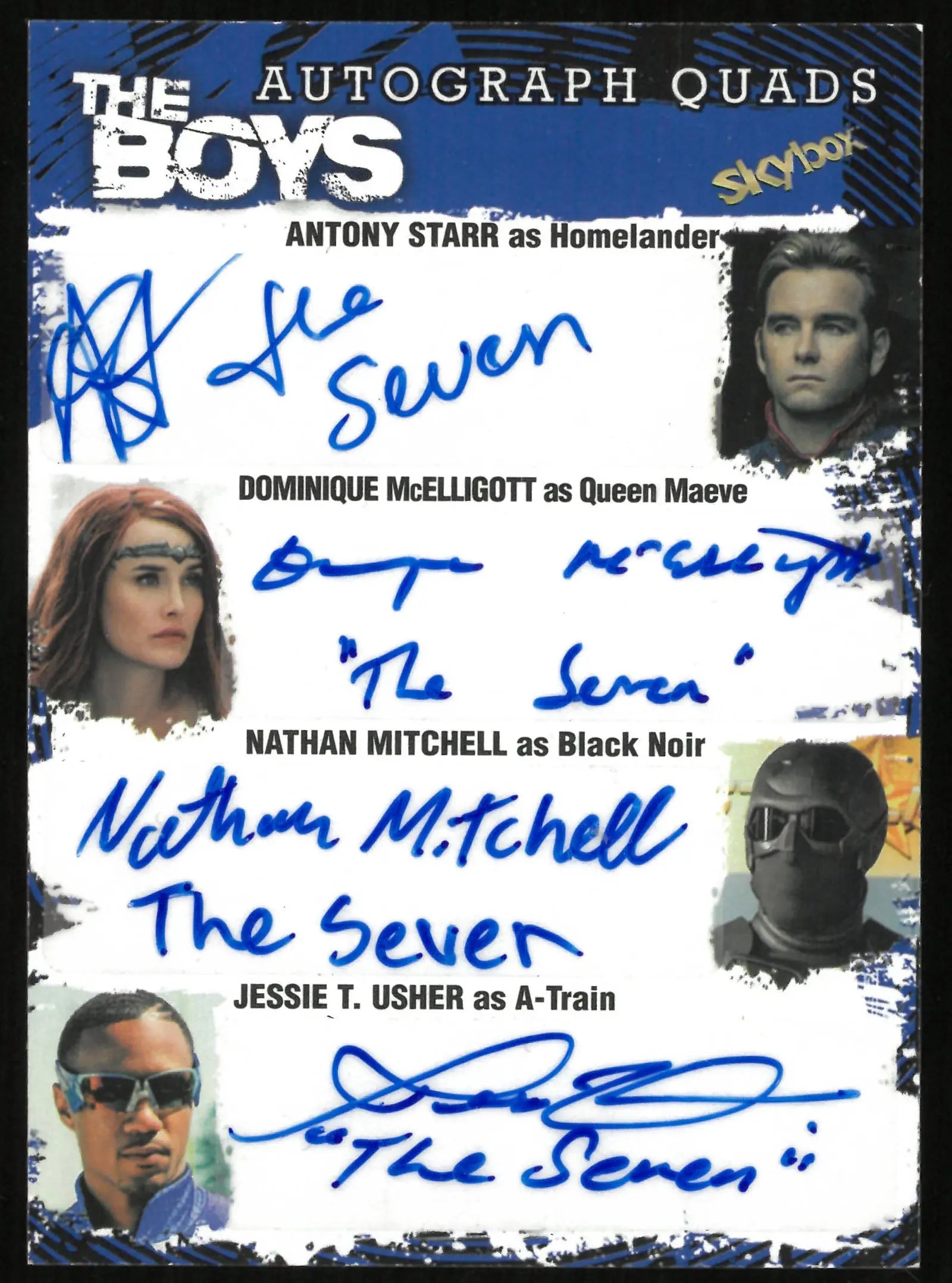 2025 Skybox The Boys: Season 1 & 2 Autograph Quads Starr McElligott Mitchell Usher 