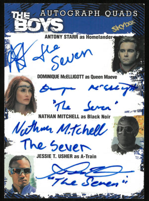 2025 Skybox The Boys: Season 1 & 2 Autograph Quads Starr McElligott Mitchell Usher 