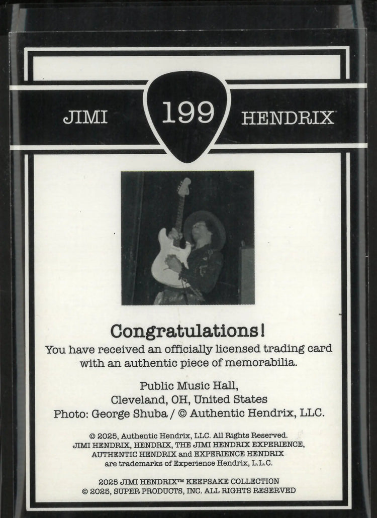 2025 Super Products Keepsake Edition Memorabilia Jimi Hendrix 9/10 