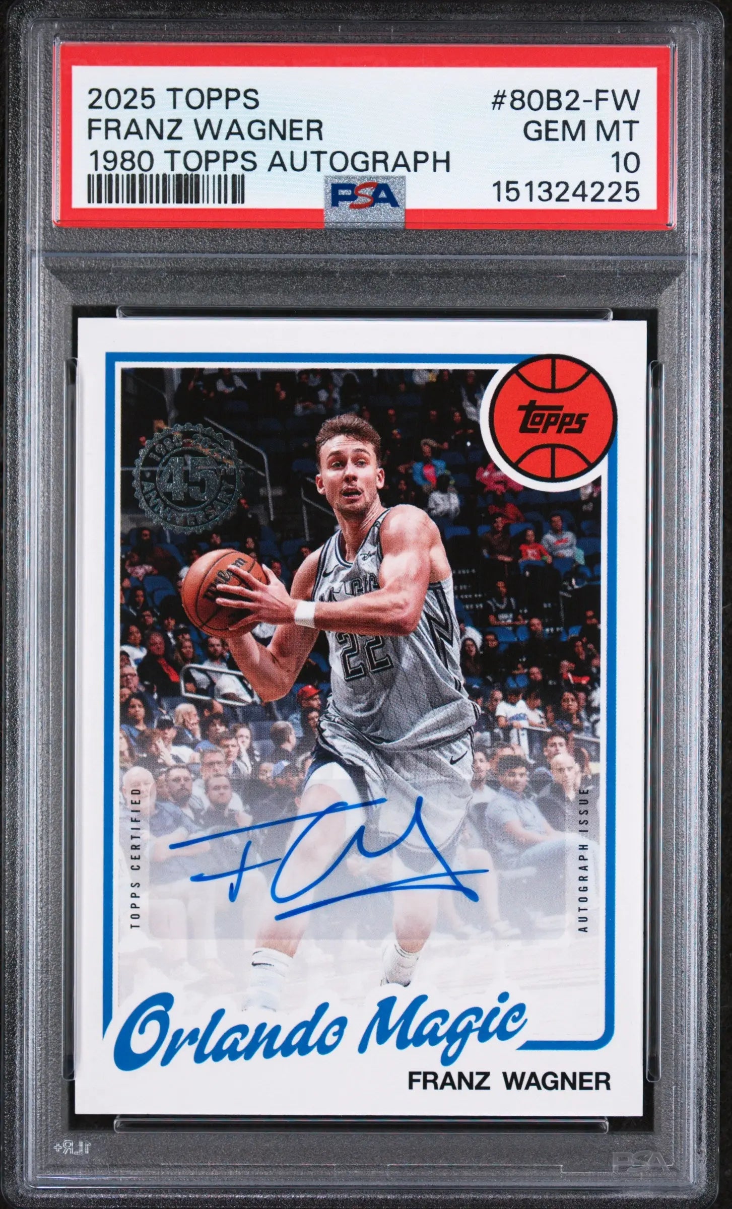 2025 Topps 1980-81 Topps Basketball Autographs Franz Wagner Auto PSA 10 
