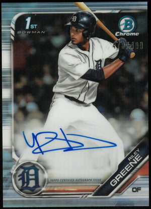 2025 Topps 1st Bowman Chrome Draft Auto Refractor Riley Greene /499 