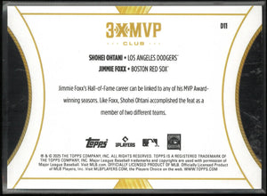 2025 Topps 3xMVP Club Shohei Ohtani Jimmie Fox /125 