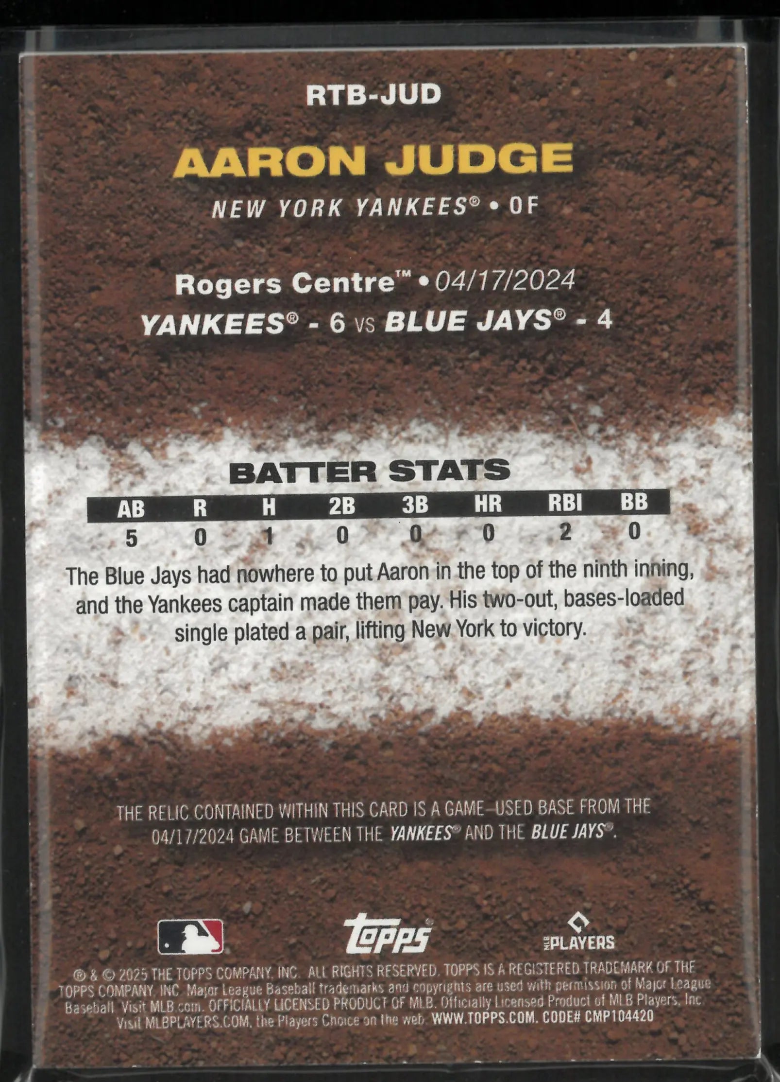 2025 Topps Aaron Judge Rounding the Bases Aaron Judge /99 