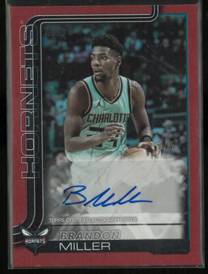 2025 Topps Autograph Brandon Miller Auto Red /5 