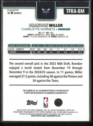 2025 Topps Autograph Brandon Miller Auto Red /5 