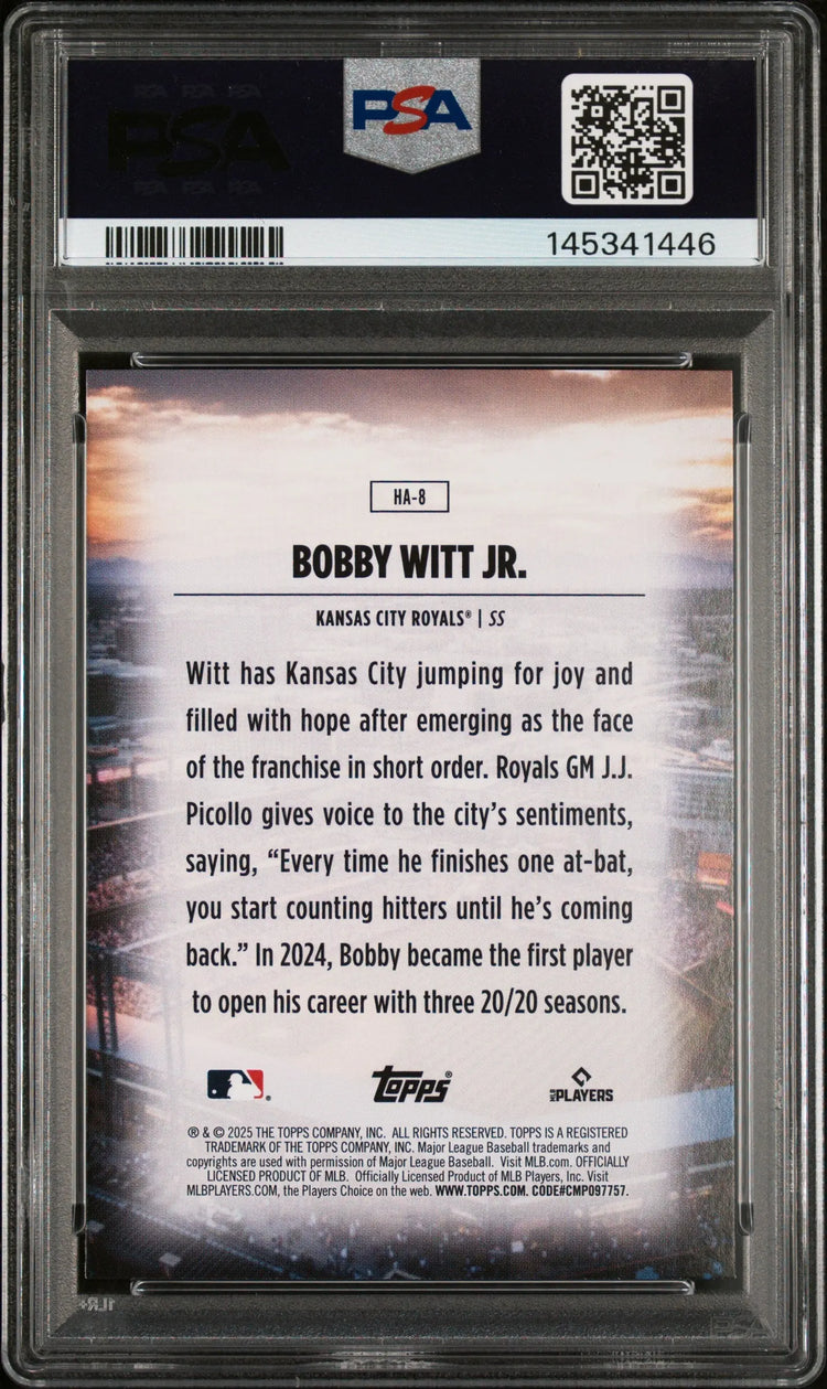 2025 Topps Baseball Home Field Advantage Bobby Witt JR. #HA8 PSA 10 