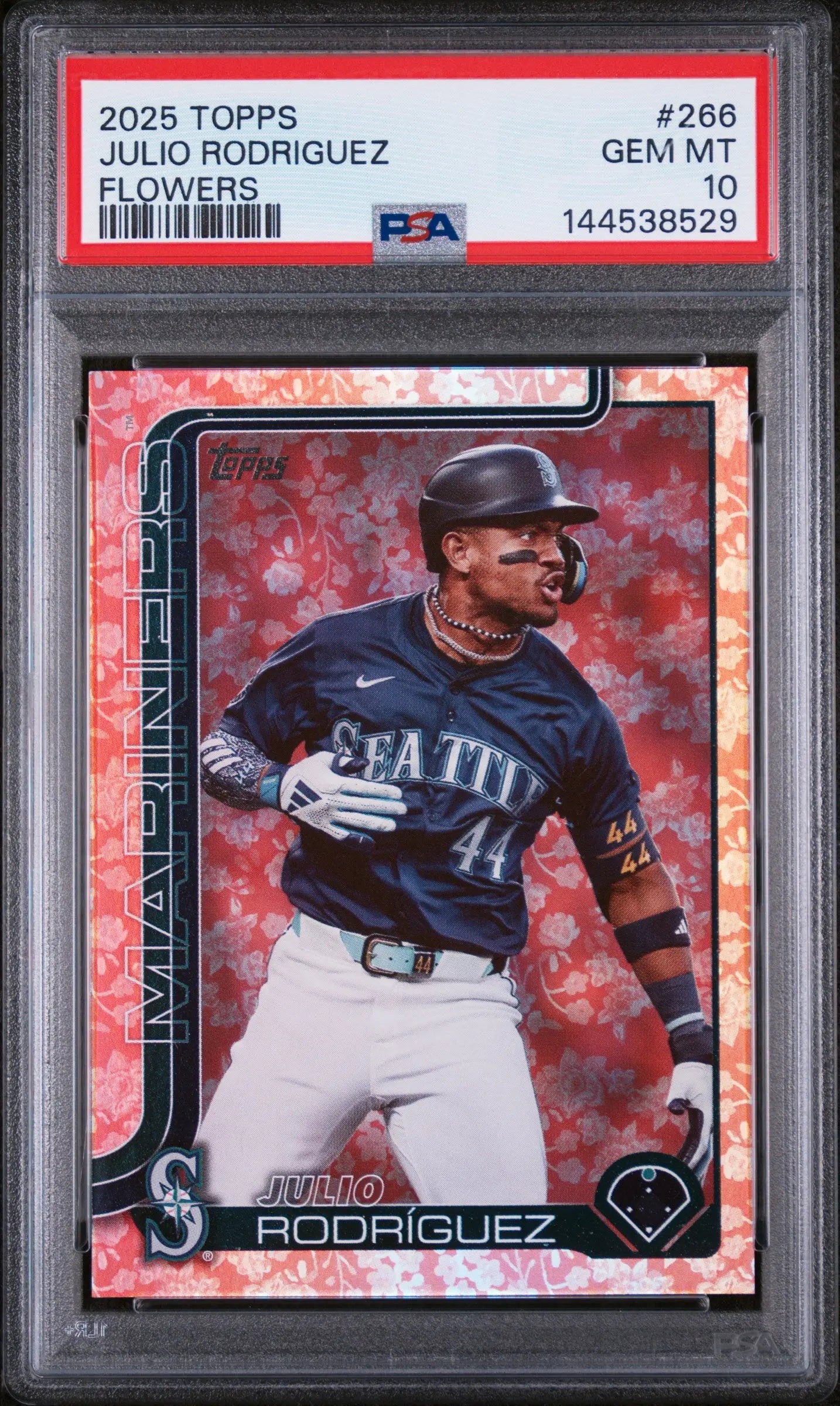 2025 Topps Baseball Series One Julio Rodriguez Flowers PSA 10 /50 