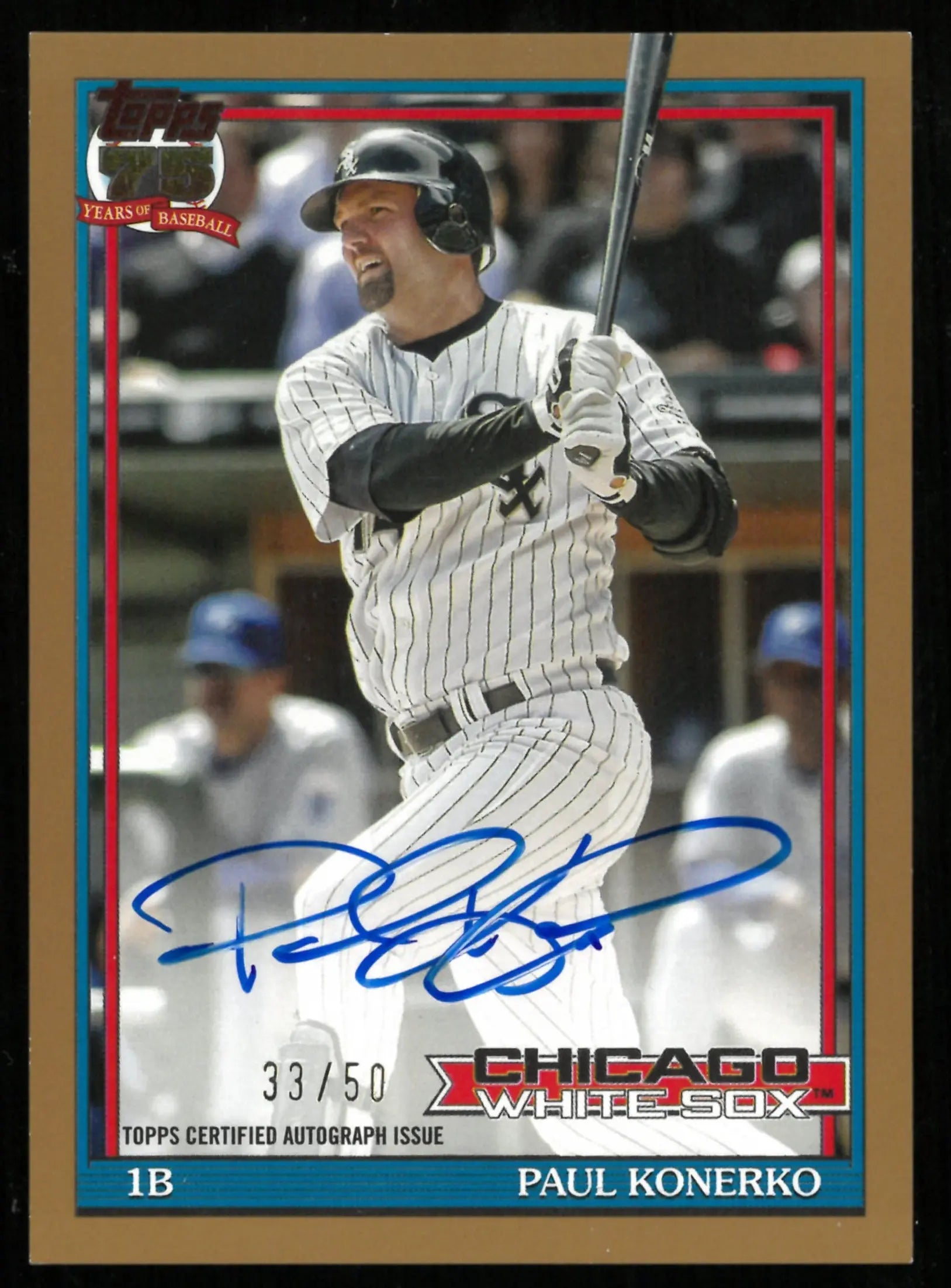 2025 Topps Baseball '91 Paul Konerko Gold 75 Years Auto /50 