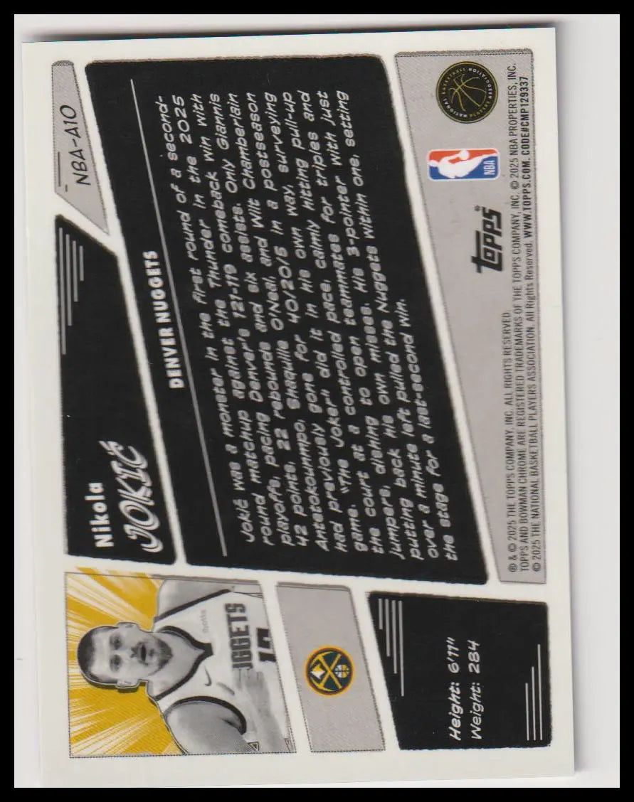 2025 Topps Basketball Anime Nikola Jokic 
