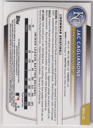 2025 Topps Bowman Autograph Jac Caglianone Auto 