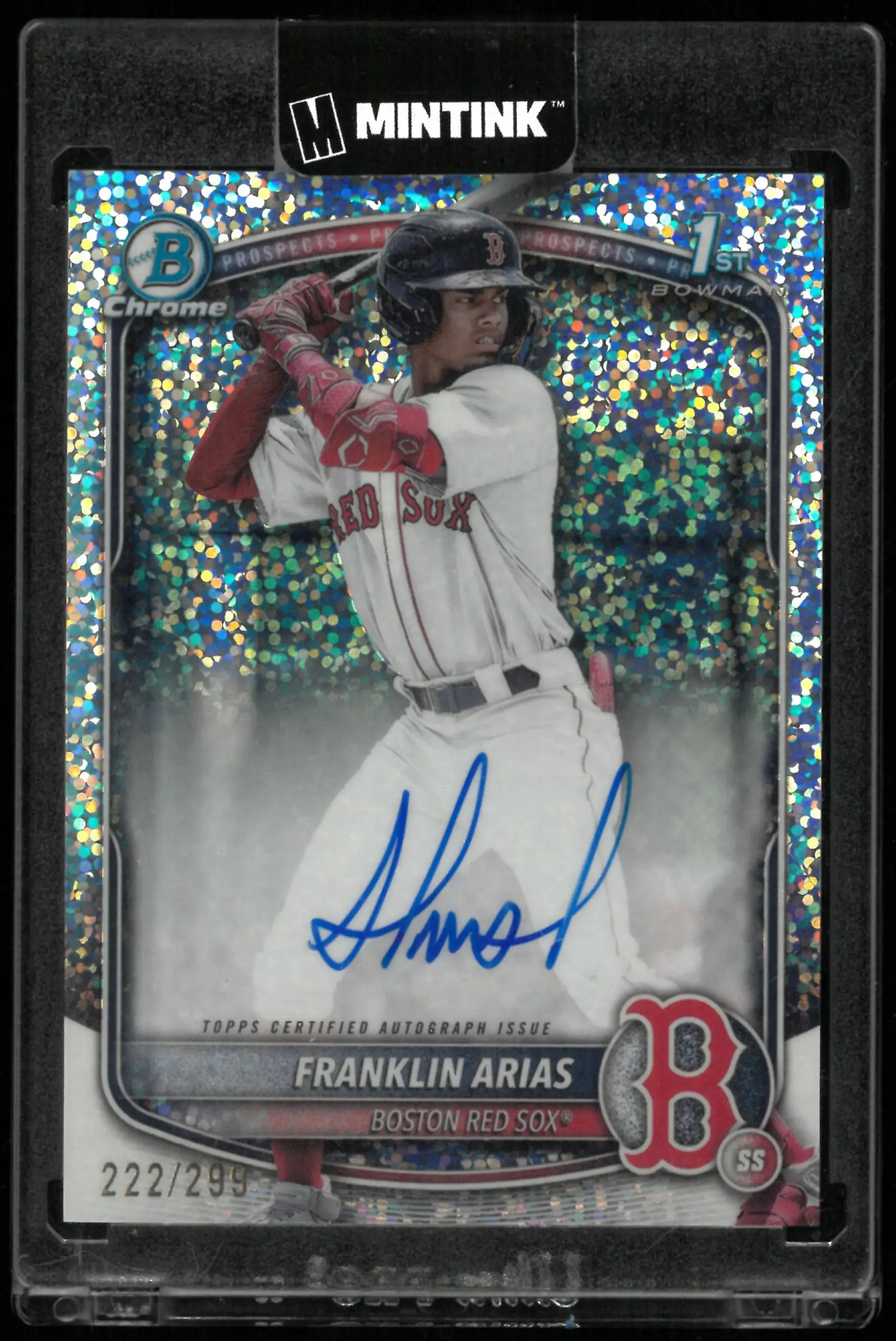 2025 Topps Bowman Chrome Prospect Autograph Franklin Arias Auto Speckle /200 