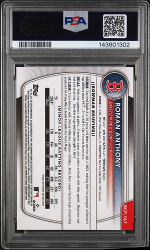 2025 Topps Bowman Chrome Prospects Roman Anthony Gold Reptilian /50 PSA 9 