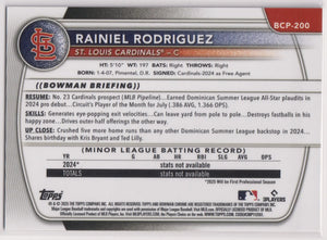 2025 Topps Bowman Chrome Rainiel Rodriguez Gold Cracked Ice /50 