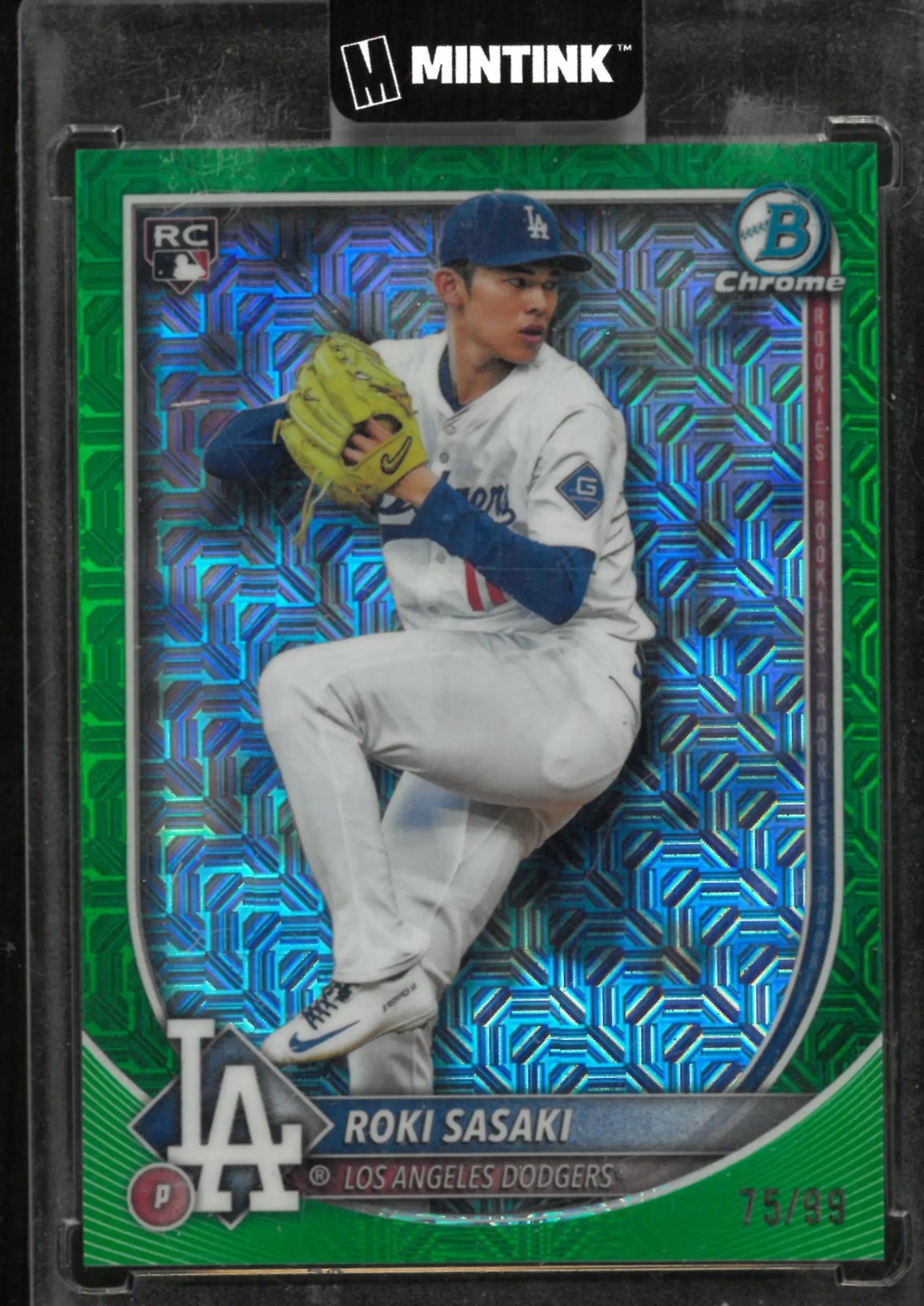 2025 Topps Bowman Chrome Roki Sasaki Rookie Green Mojo /99 RC 