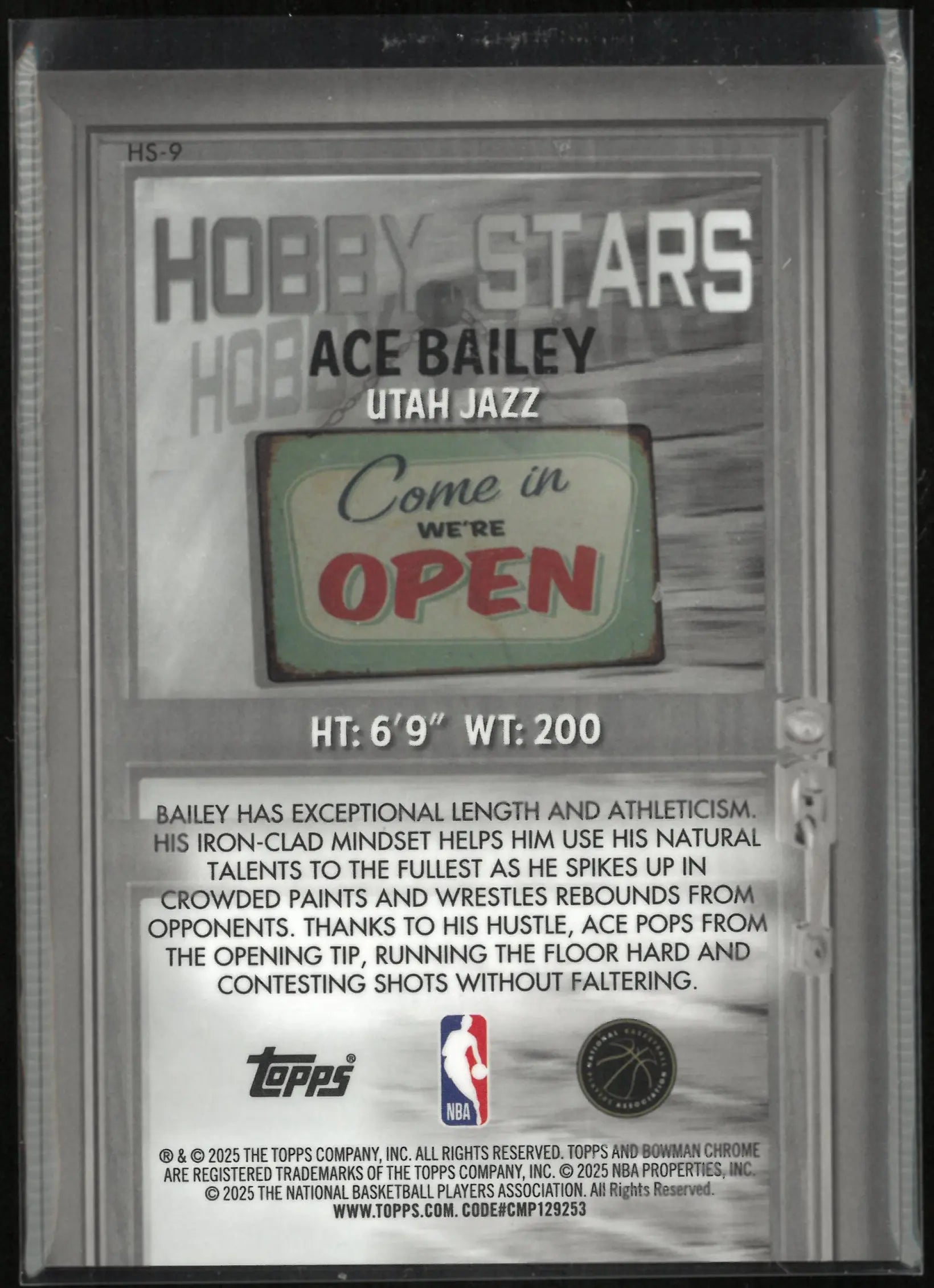 2025 Topps Bowman Chrome Rookie Hobby Stars Ace Bailey /125 RC 