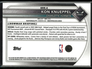 2025 Topps Bowman Chrome Rookie Kon Knueppel RC 